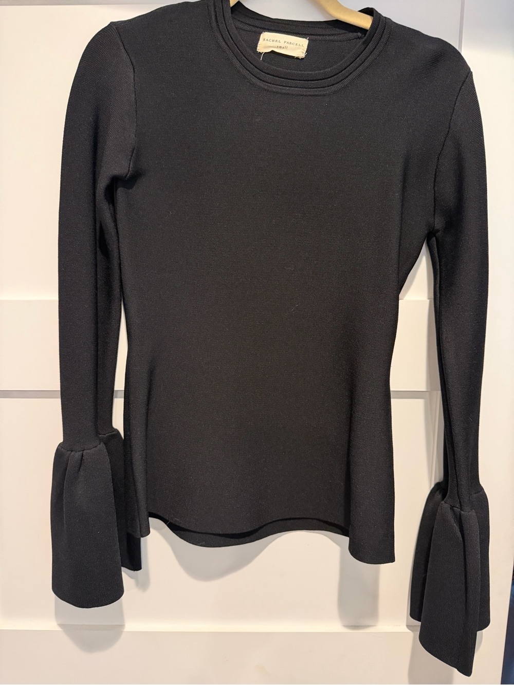 Rachel Parcell Black Long-Sleeve Top with Bell Cuffs